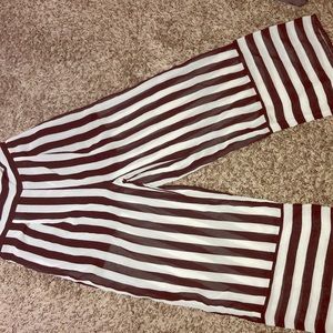 Cute shear see through pinned stripped pants